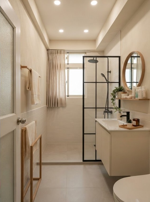 浴室奶油風改造結果